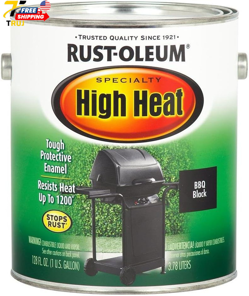 1 Gal 233967 Bar-B-Que Black Specialty High Heat Brush Paint Flat FREE SHIPPING
