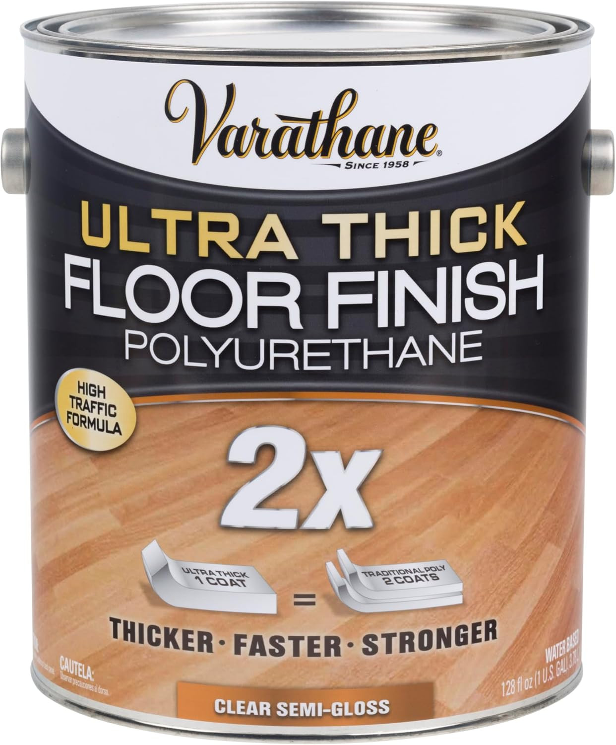 Ultra Thick Semi-Gloss Polyurethane Floor Finish – 1 Gallon Clear Coat
