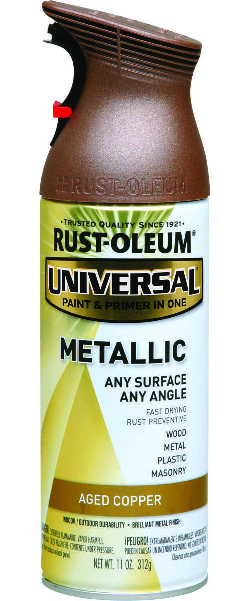 UNIVERSAL Metallic Spray Paint, Metallic, Aged Copper, 11 oz, Aerosol Can