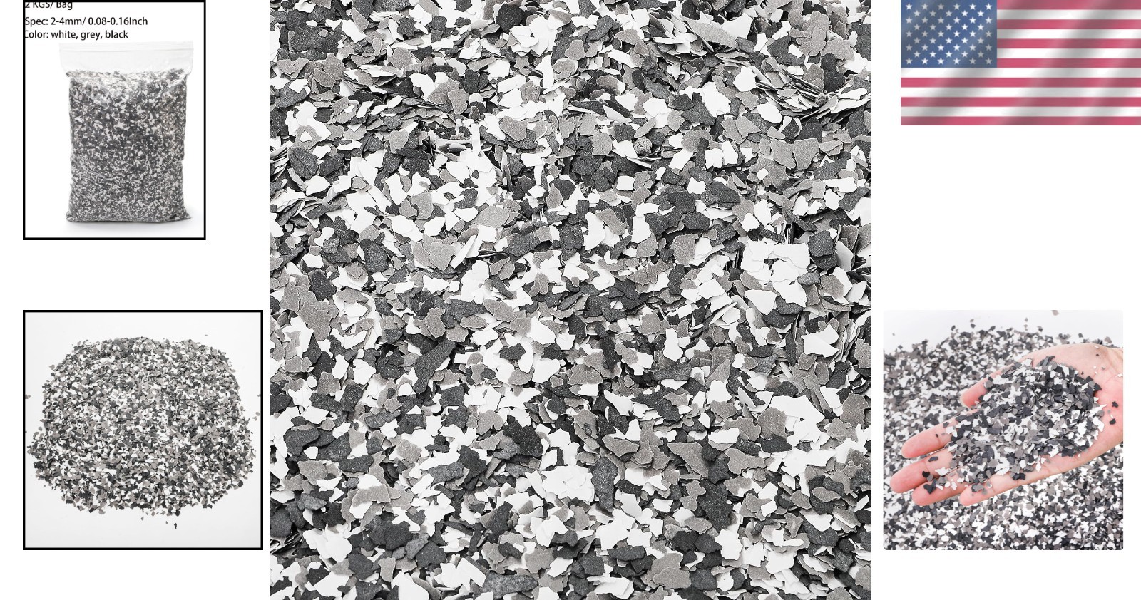 2 Kg/4.4 Lb Blend Decorative Colors Chips, Garage Floor Epoxy Paint Flakes, Conc
