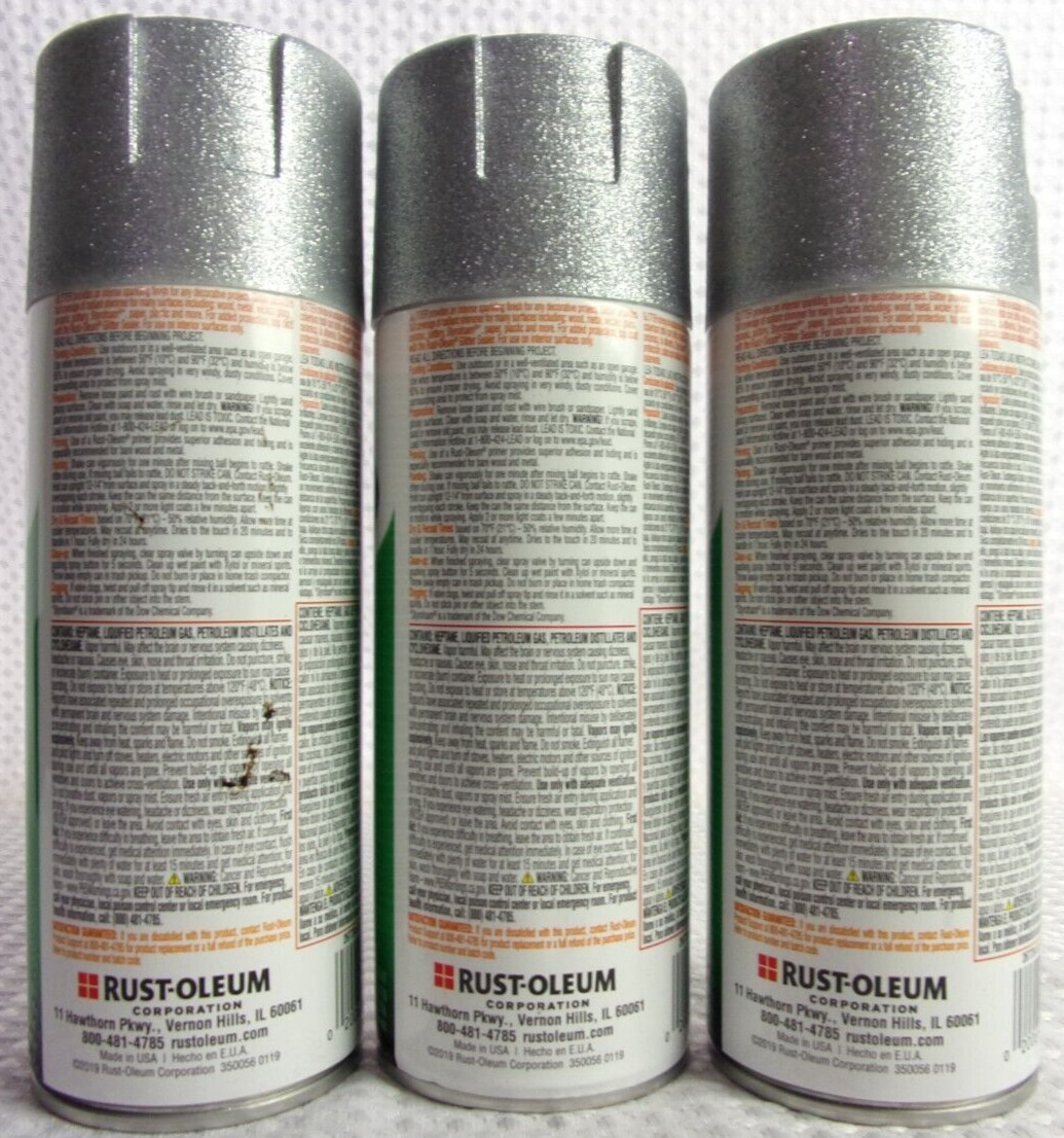 Rust-Oleum 267734 Silver Glitter Intense Shimmer Finish Spray Paint 3-pack NEW