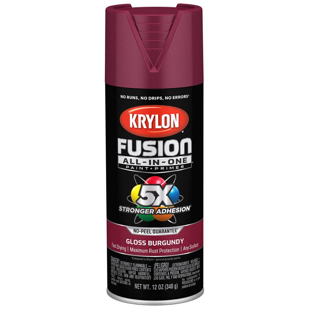KRYLON K02704007 Spray Paint,Burgundy,Gloss,12 oz. 55EG64