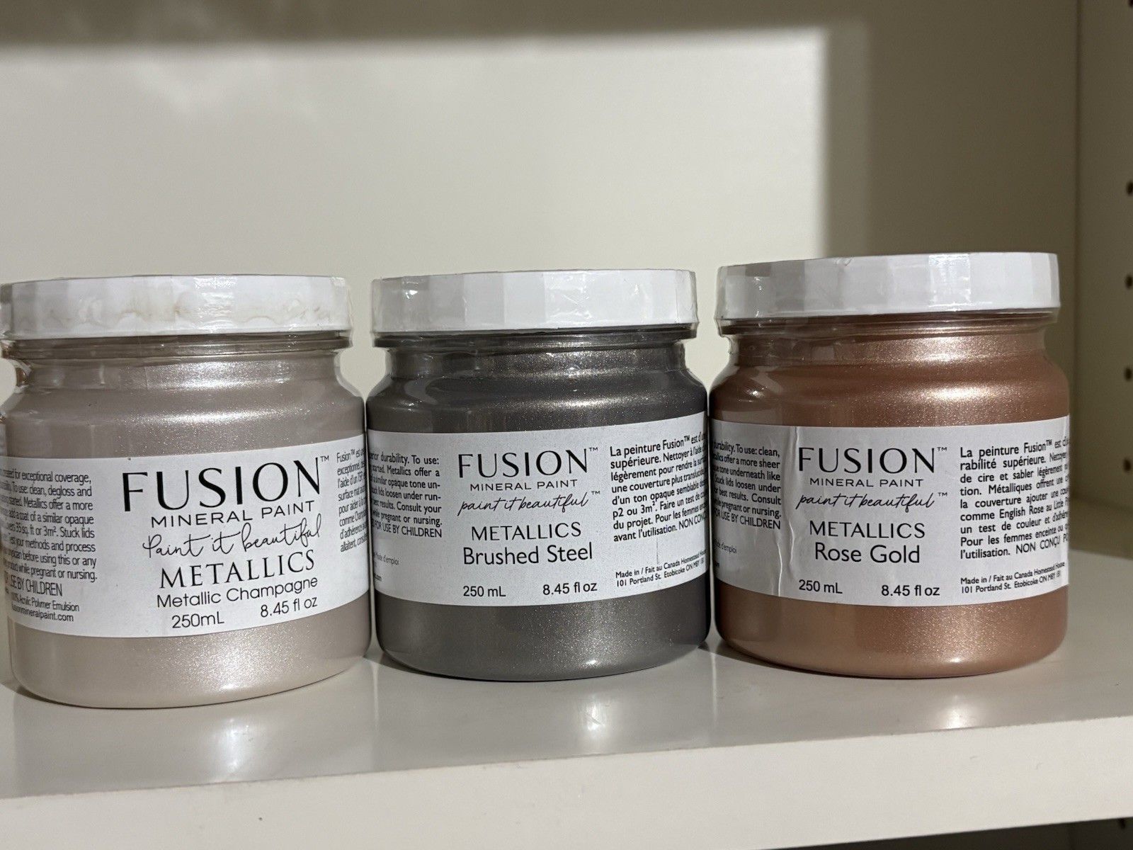 Fusion Mineral Paint 3 Pack of Metallic 1/2 Pints