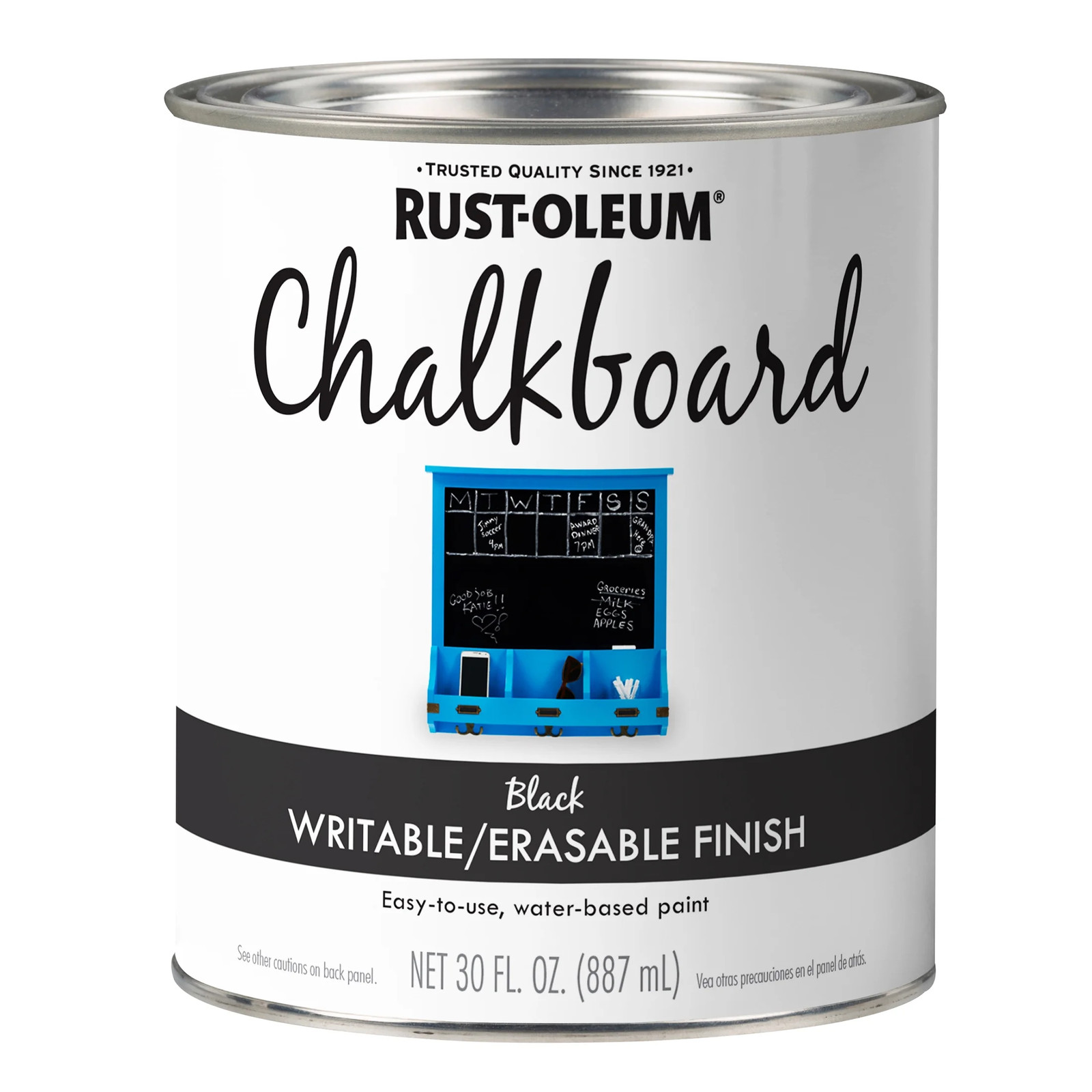 Rust-Oleum Chalkboard Paint Quart – Low-Odor, Fast-Dry, For Wood, Metal, Ceramic