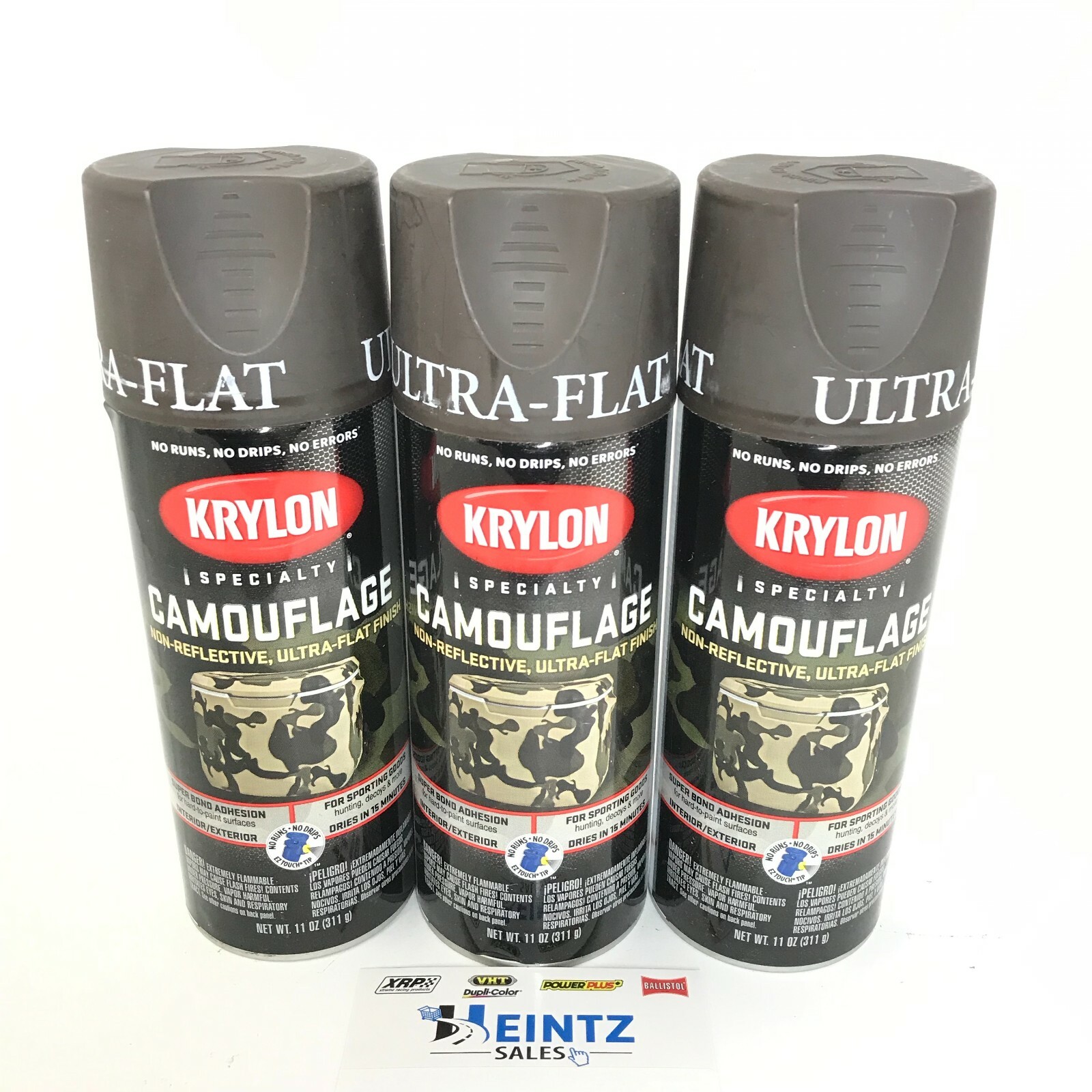 KRYLON 4292-3 PACK BROWN Camouflage Non-Reflective Ultra-Flat Finish Spray Paint