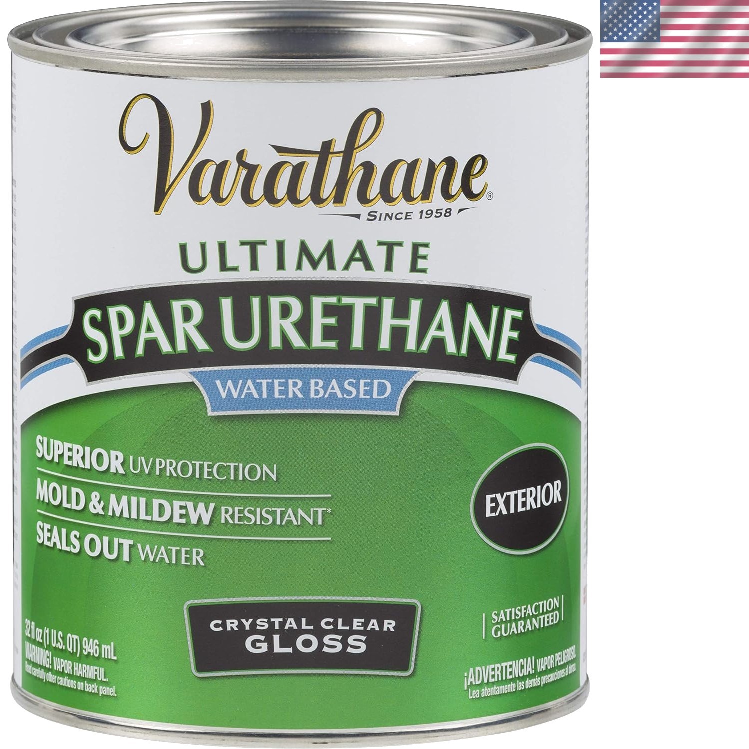 250041H Water-Based Ultimate Spar Urethane, Quart, Gloss