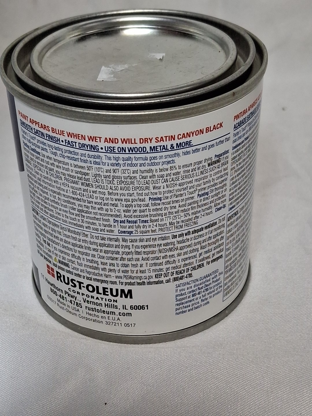 Painter’s Touch Paint For Metal Wood Masonry Ceramic 8 Oz Black Canyon Satin,
