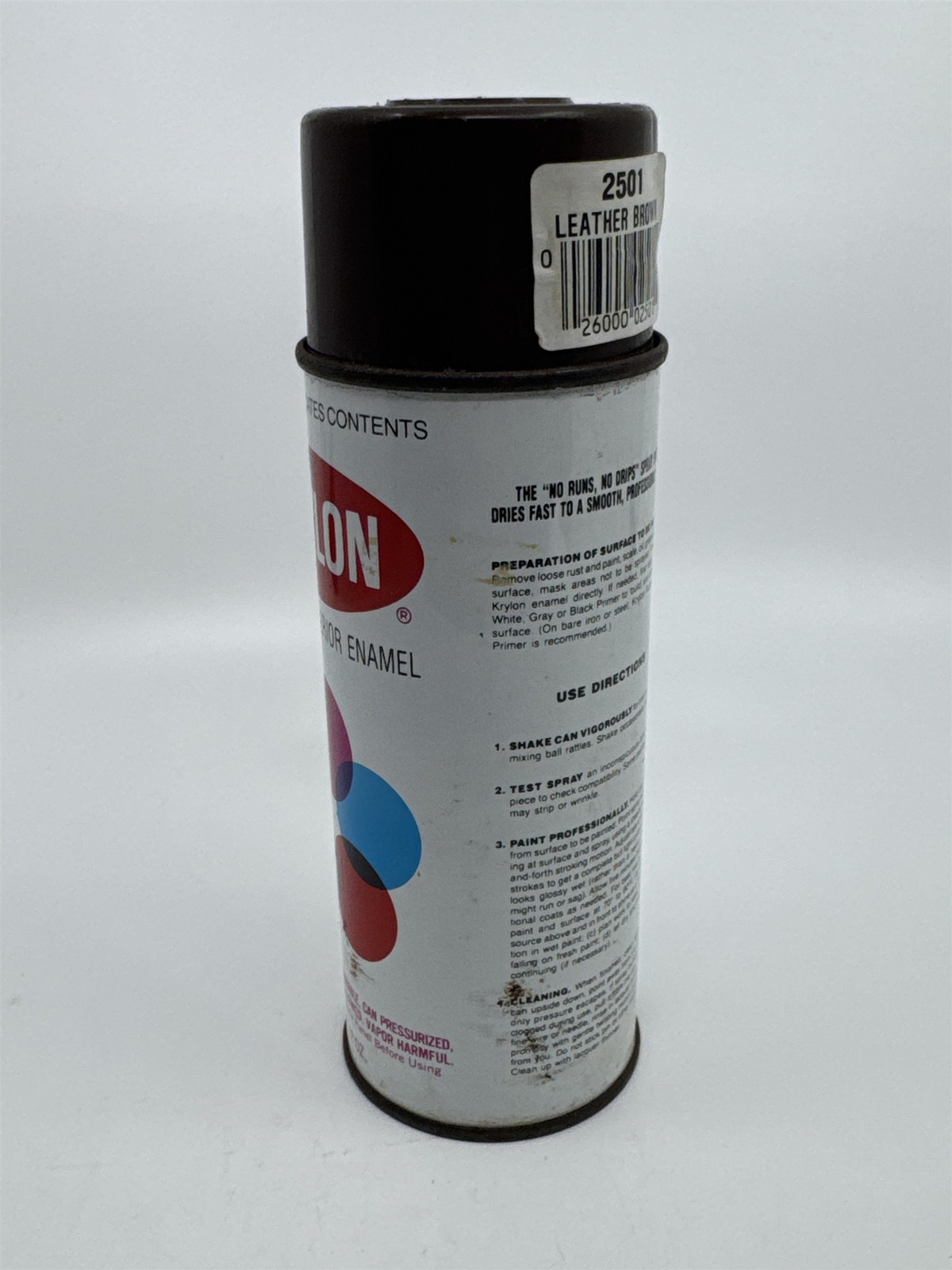 Krylon Interior/Exterior Leather Brown Enamel Spray Paint Can 1/2 Full