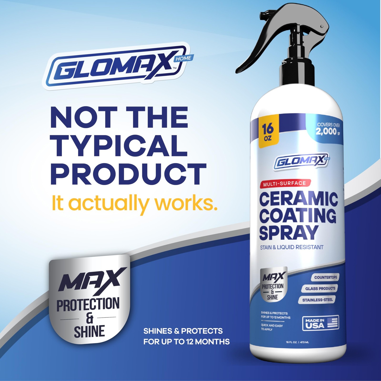 Home Ceramic Coating Spray Kit (16 oz) – Shine, Seal & Protect Stainless Stea…