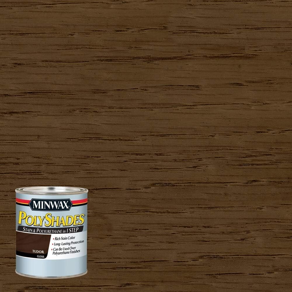 Minwax PolyShades Wood Stain + Polyurethane Finish Tudor Gloss 1 Pint SHIPS FAST