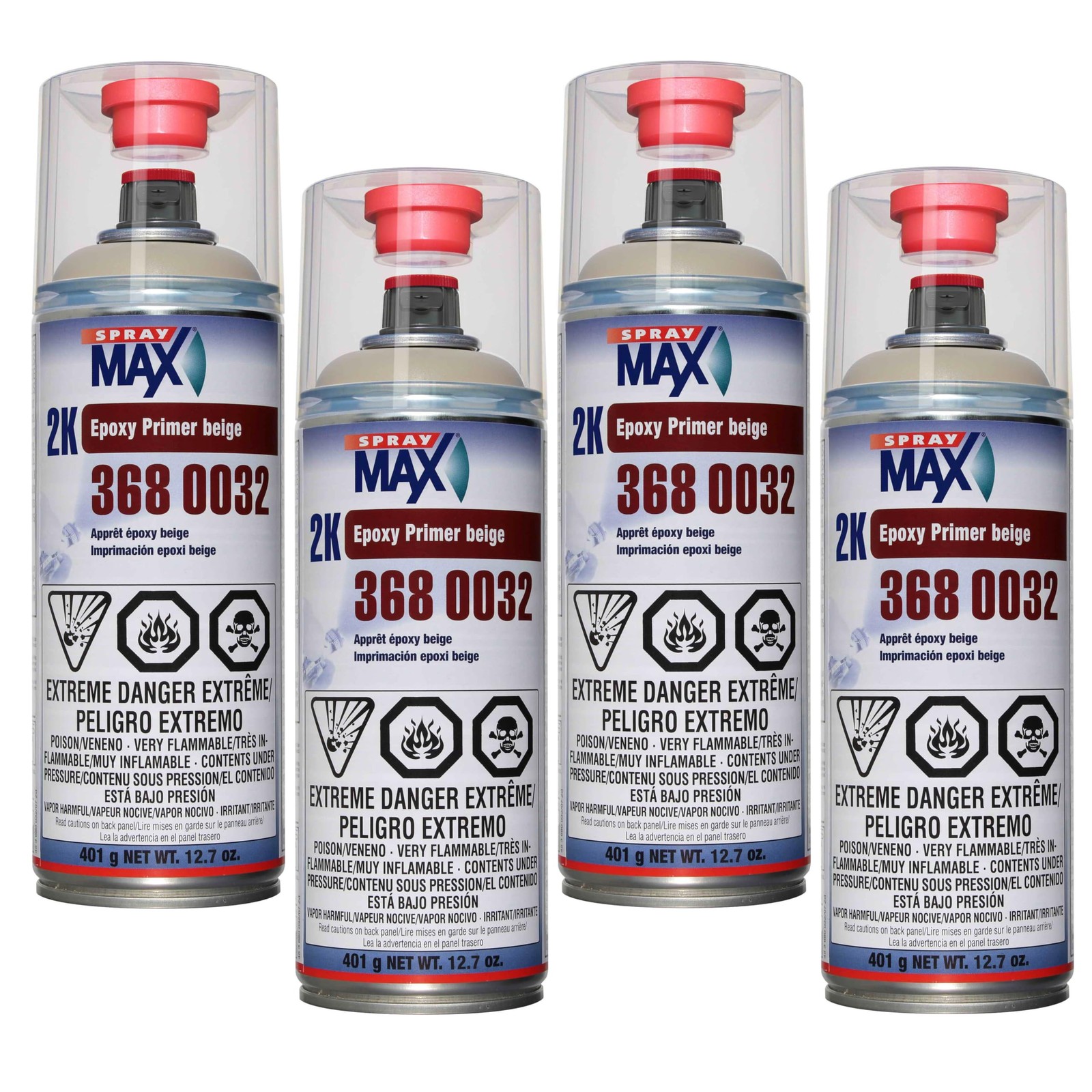 SprayMax 3680032 2K Epoxy Rust Cure Primer Beige 12.7 oz (4 Pack)