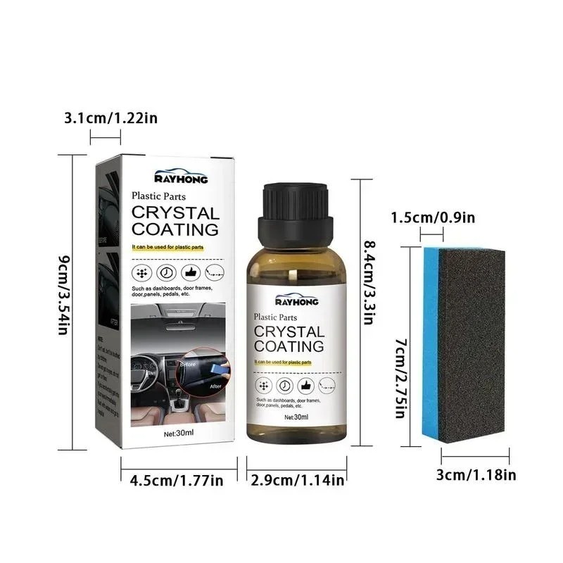 Plastic Trim Restorer Crystal Coating Car Plastic Parts Refurbish Agent 30 ML