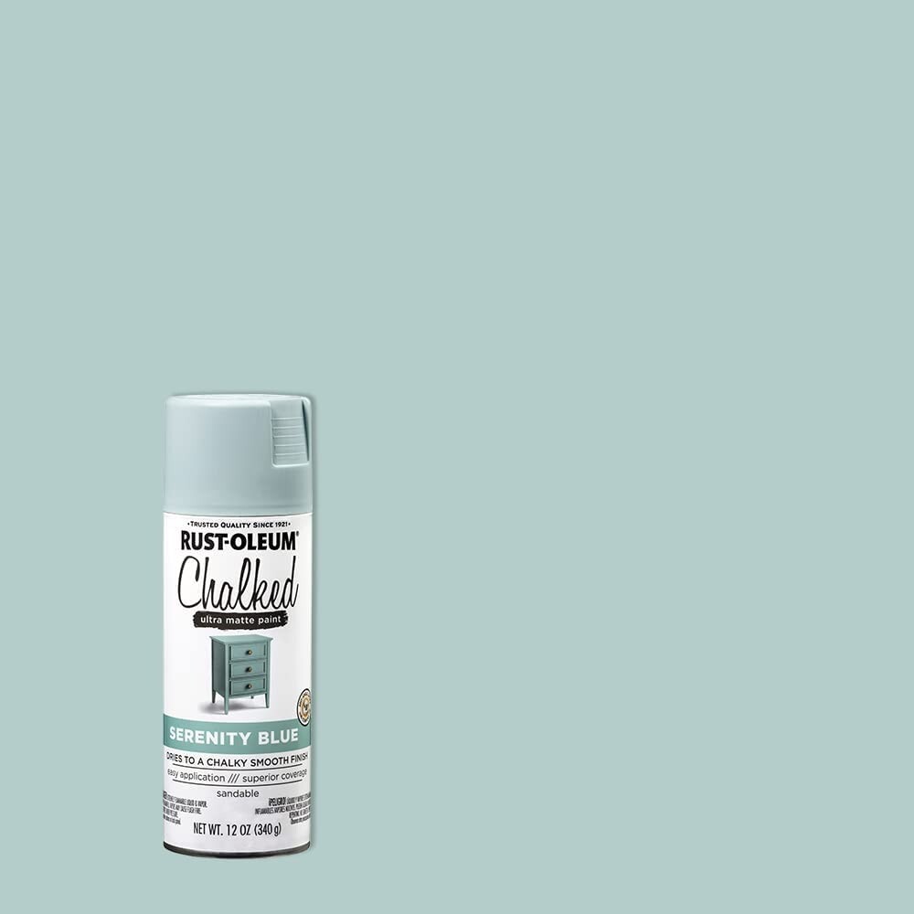 Rust-Oleum 302595 Chalked Ultra Matte Spray Paint, 12oz Pack of 2, Serenity Blue
