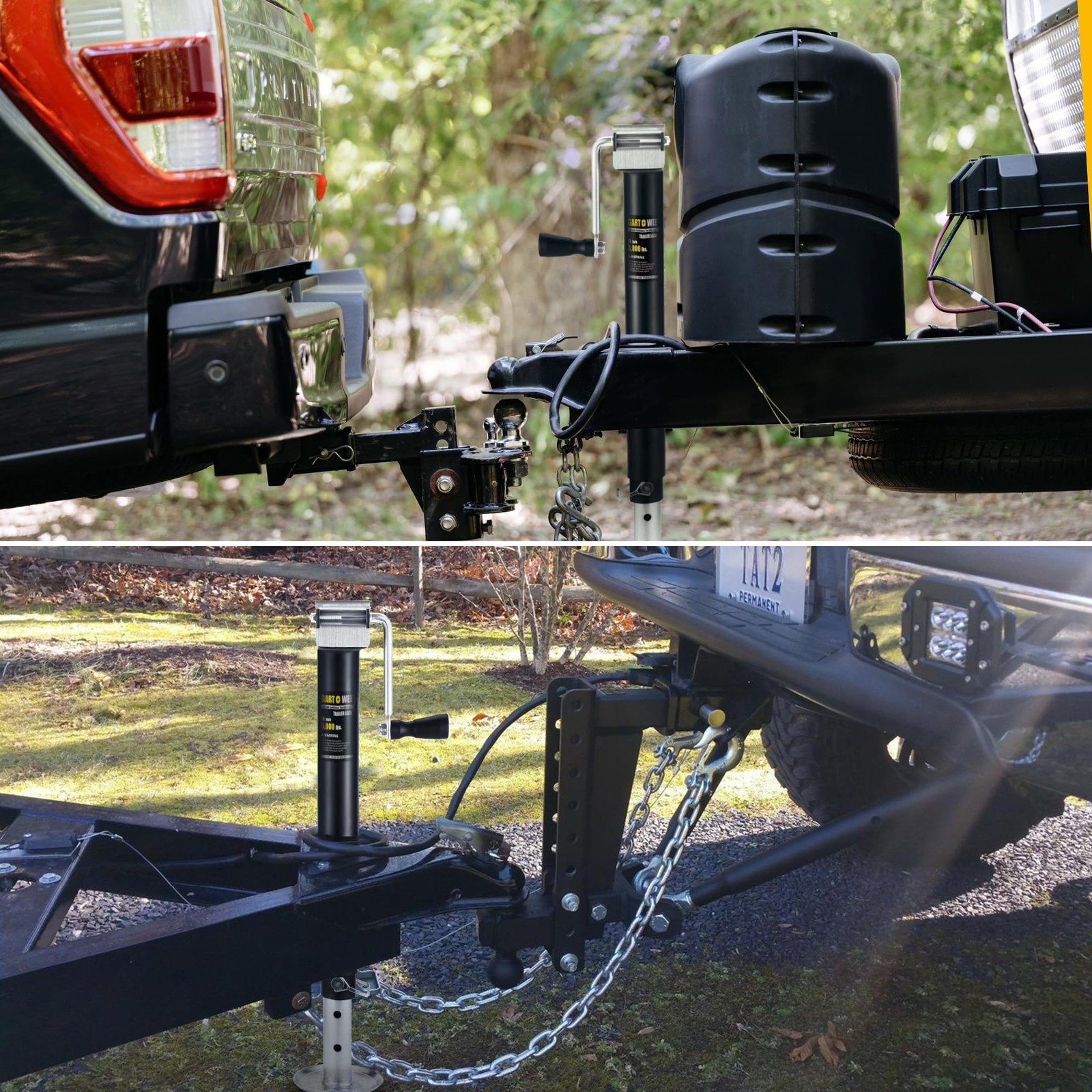 Gartowee 5000 Lbs A-Frame Trailer Jack 15 Vertical Travel Adjustable Drop Leg