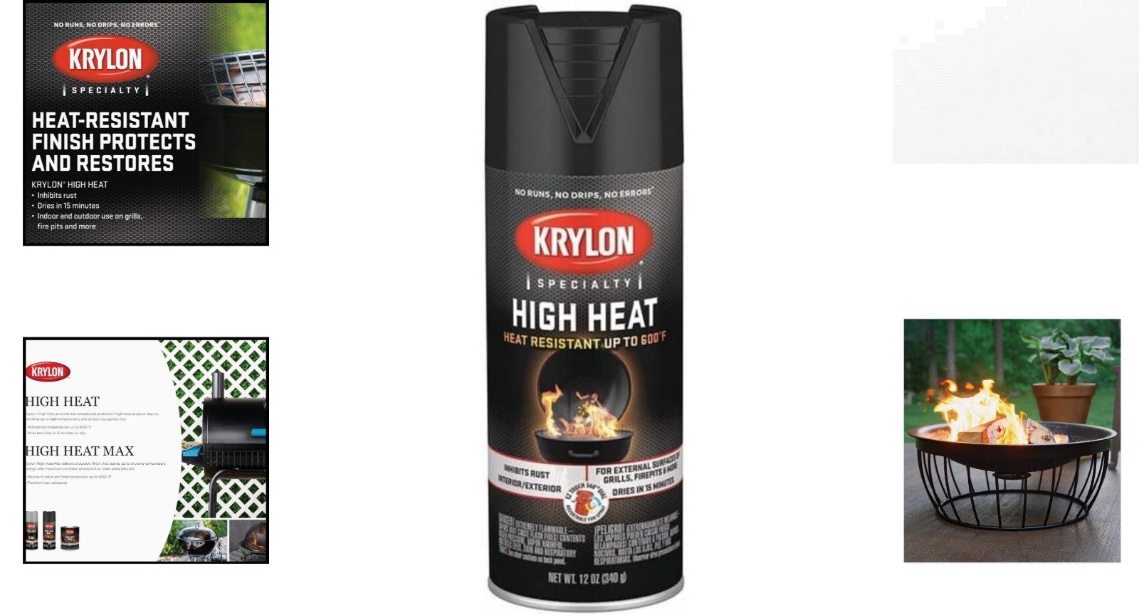 Versatile 12 Oz Spray Paint in Satin Black for High Heat Applications – Krylon