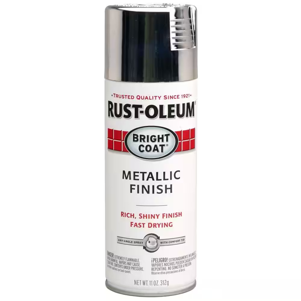 11 oz. Bright Coat Metallic Chrome Spray Paint – Quick-Drying and Durable Finish