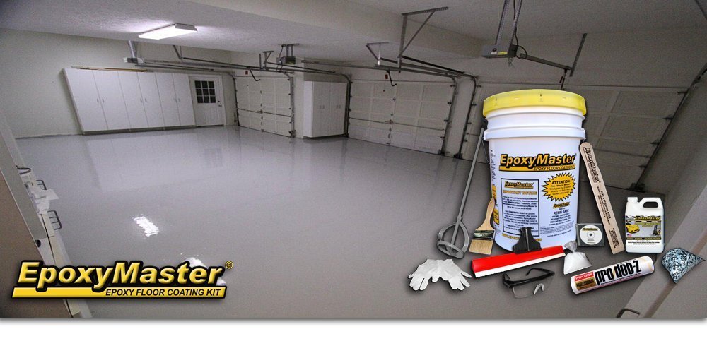 EpoxyMaster EMX001 Do-It-Yourself Epoxy Floor Paint Coating Kit, Light Gray