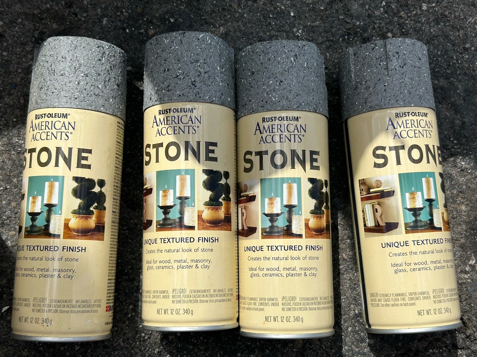 Rust Oleum American Accent Gray Stone Spray Paint 12oz Textured Indoor Finish