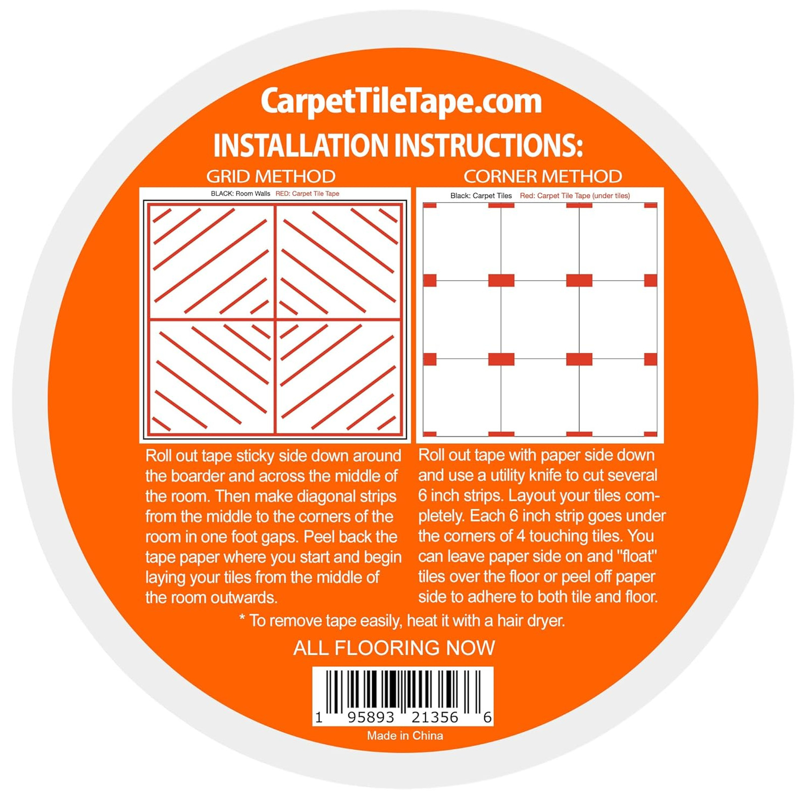 Double Sided Carpet Tile Tape Heavy Duty Reinforced Web Mesh 2in x 90ft Indoor