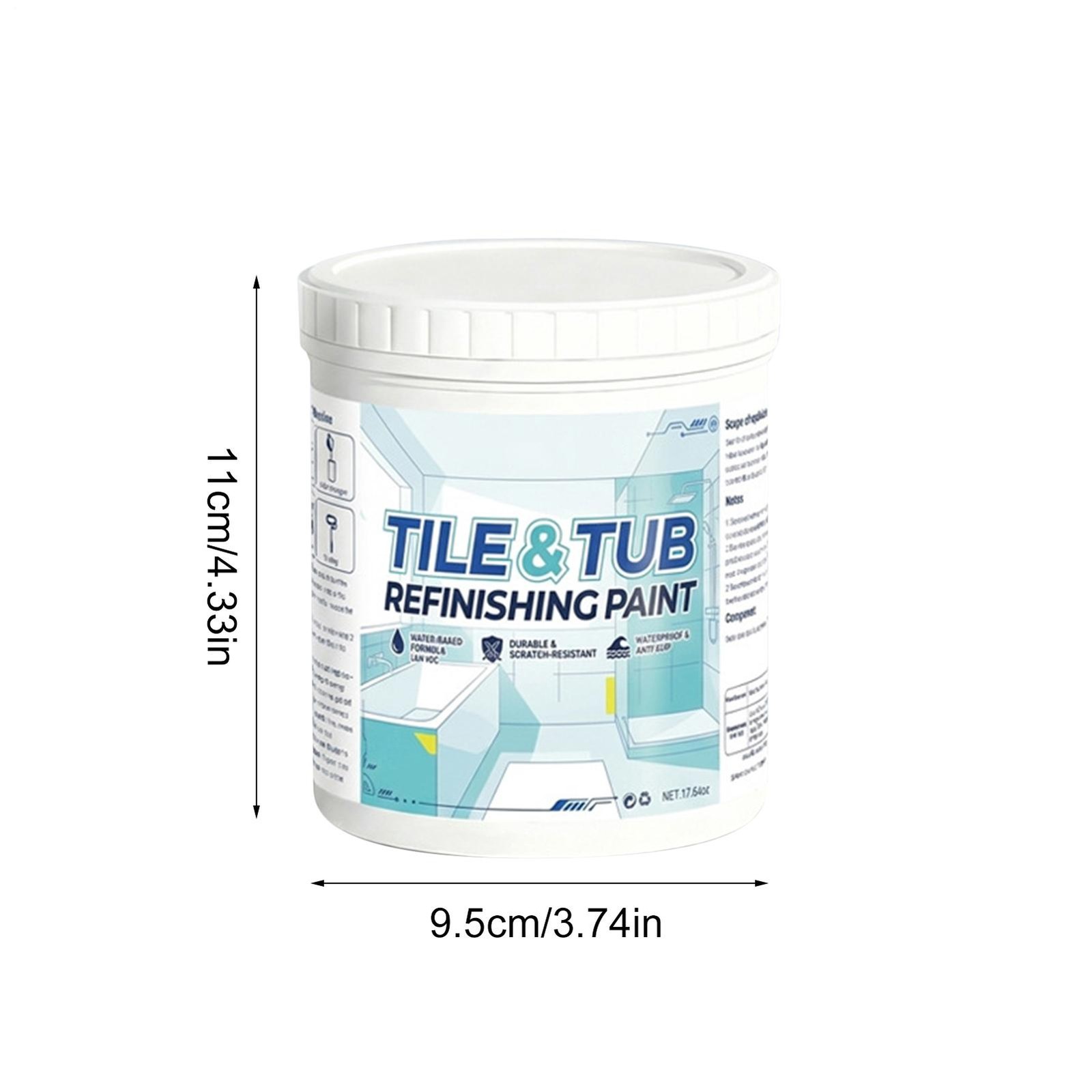 Bathtub Paint Semi-Gloss Tile Refinishing Coating Waterproof Bathtub Paint 500g
