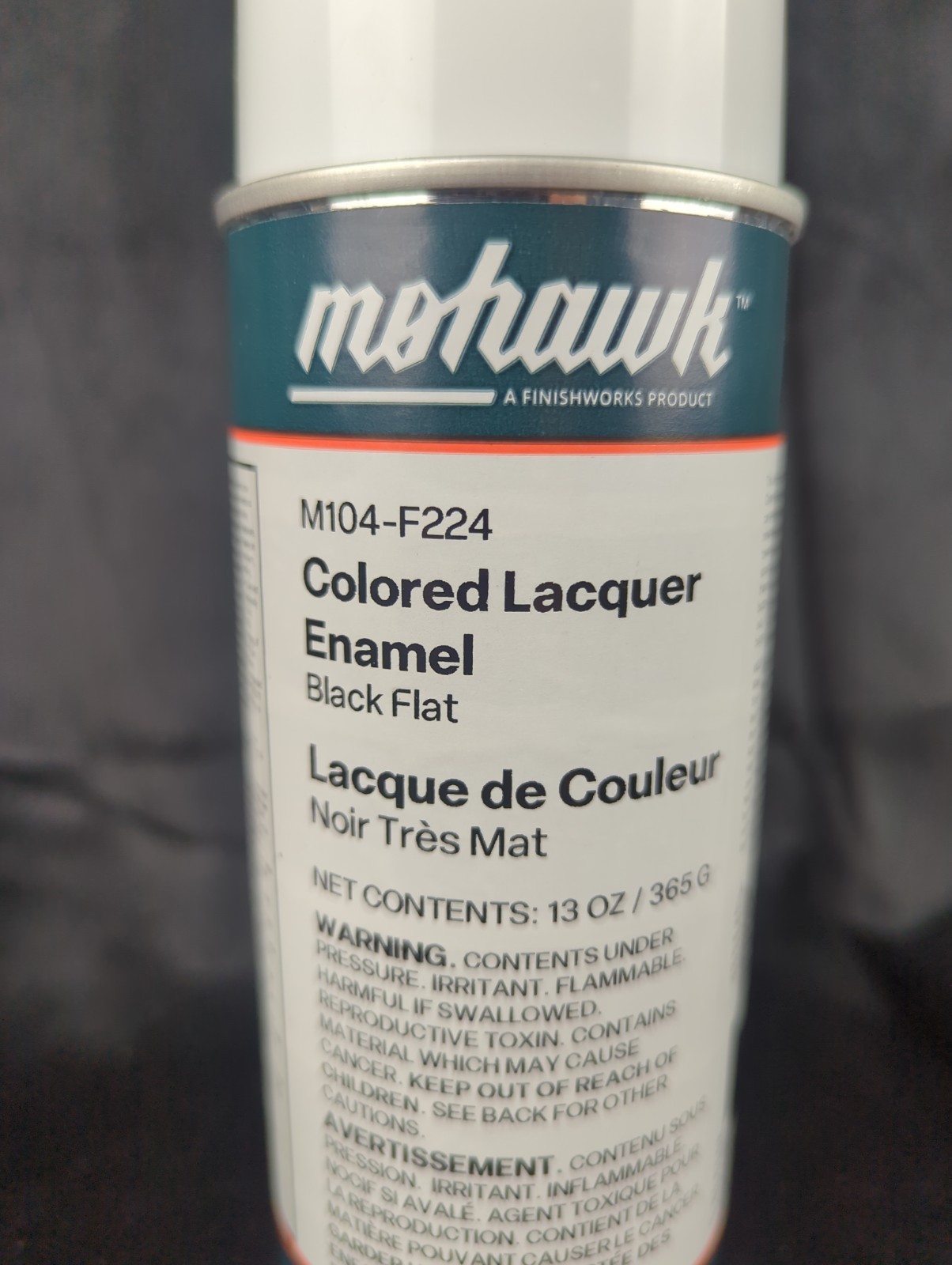 Mohawk M104-F224 Colored Lacquer Enamel Black Flat 13 ounces