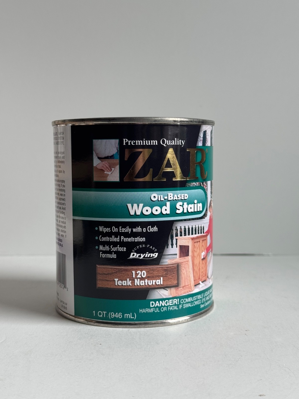 (1) ZAR TEAK NATURAL Wood 120 Oil-Based Wood Stain Interior – 1 Qt – NEW