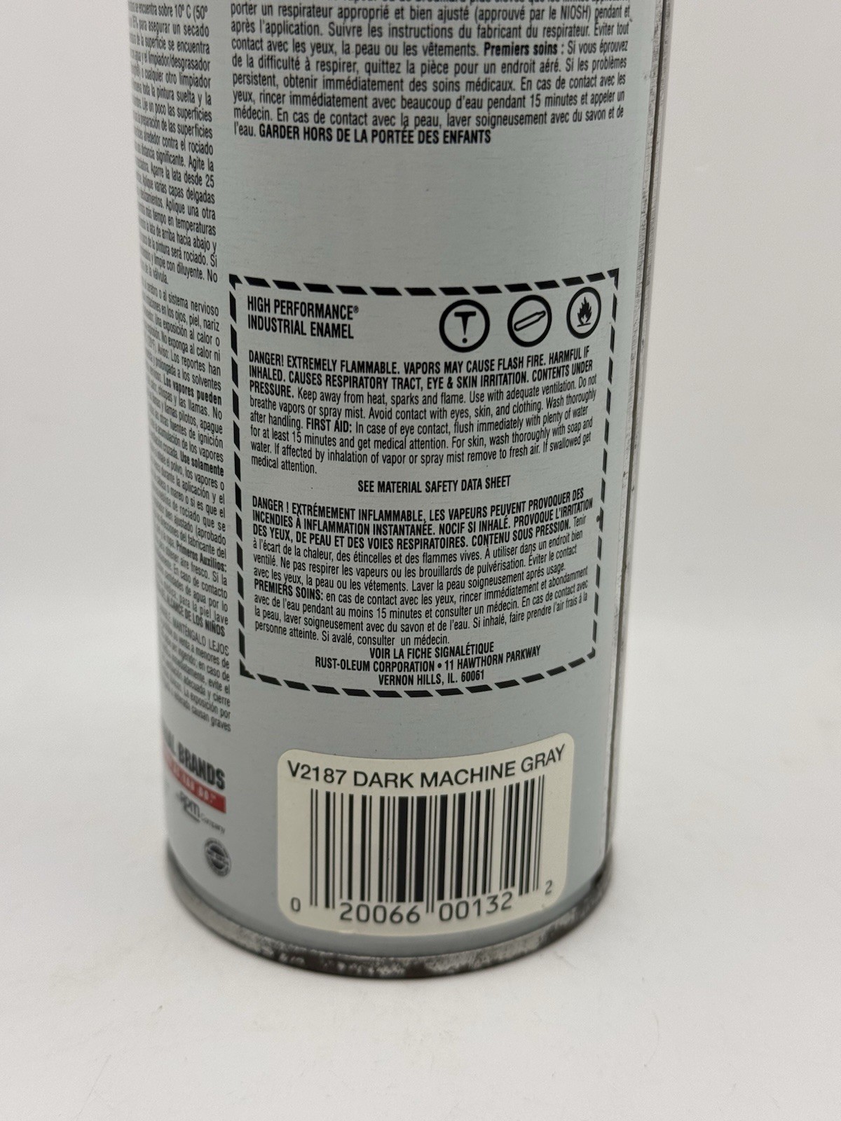Rust-Oleum V2187 Rust Preventative Spray Paint For Metal Dark Machine Gray NOS
