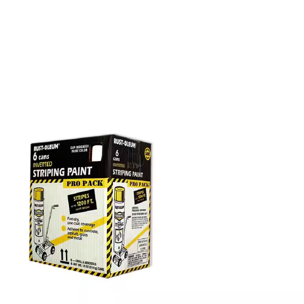 18 Oz. Flat White Inverted Striping Spray Paint (6-Pack)