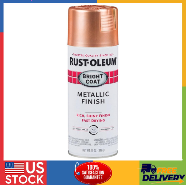 Rust-Oleum 314417 Stops Rust Bright Coat Metallic Spray Paint, 11 Oz, Copper