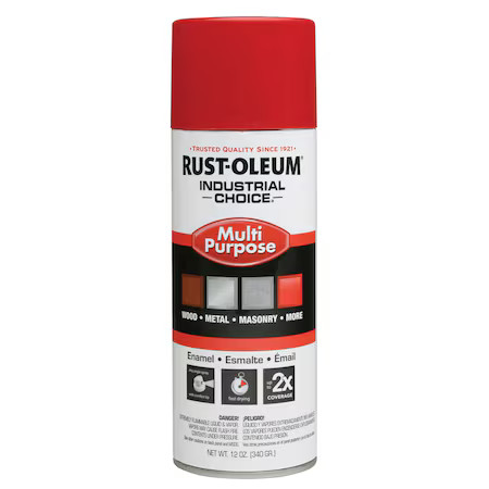 Rust-Oleum 1660830 Spray Paint, Osha Safety Red, Gloss, Solvent, 12 Oz