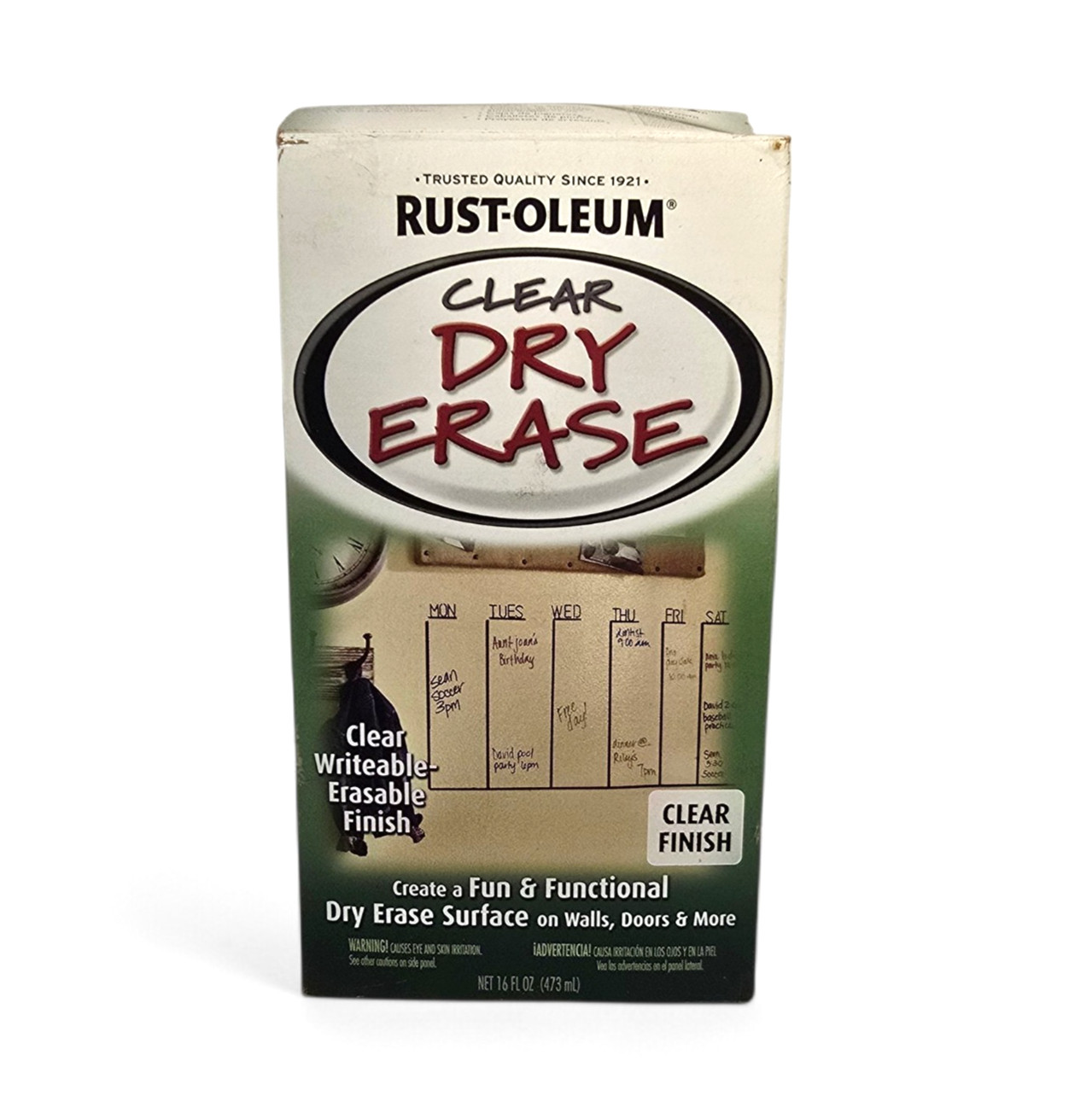 Rust-Oleum 284637 Specialty Dry Erase Kit 16-Ounce Clear Create A Dry Erase Wall