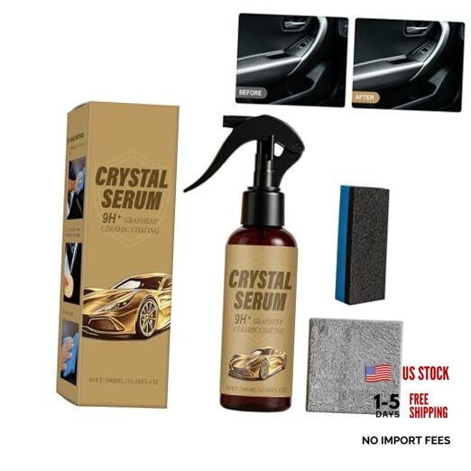 Crystal Serum 9H+ Graphene Ceramic Coating Spray for Cars, High Gloss 1PCS