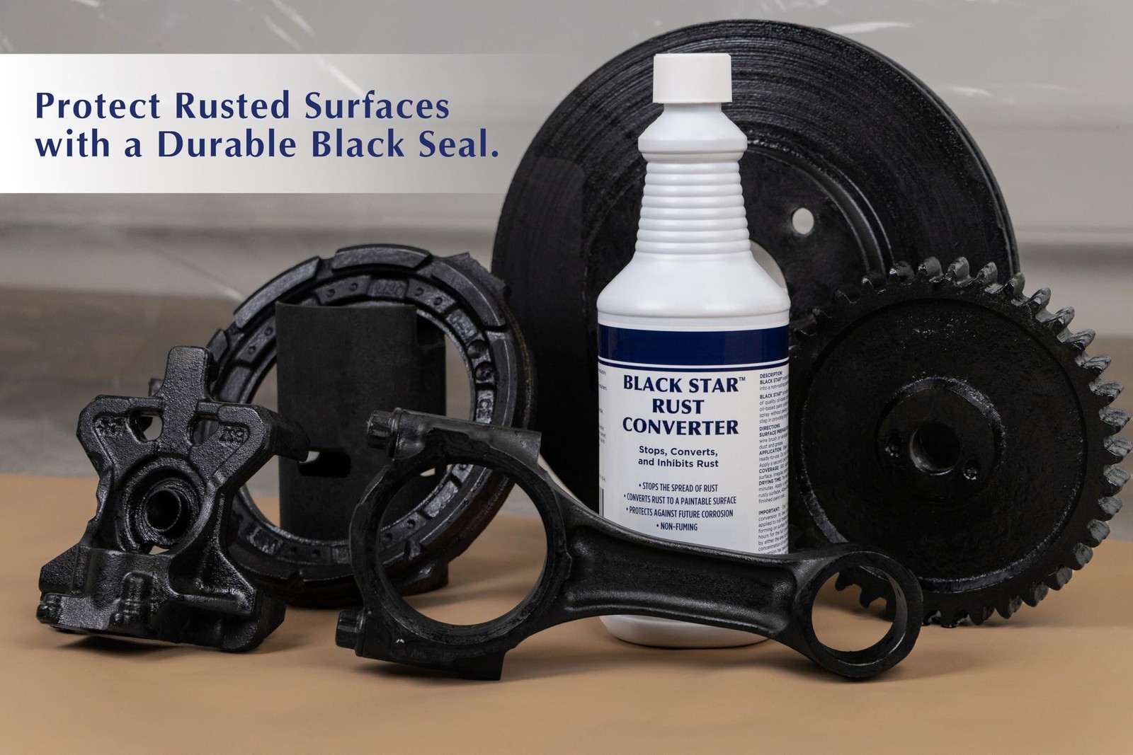 BLACK STAR Rust Converter – Converts Rust on Any Steel Surface (1 Quart)