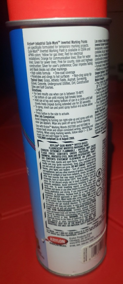 Krylon Industrial Quik-Mark Water-Based Inverted Marking Paint (RED)