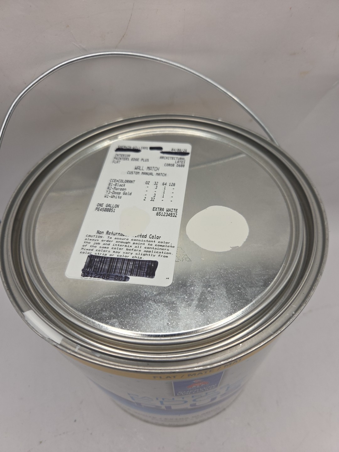 1 Gallon Sherwin Williams Painters Edge Interior Flat Color Light Gray