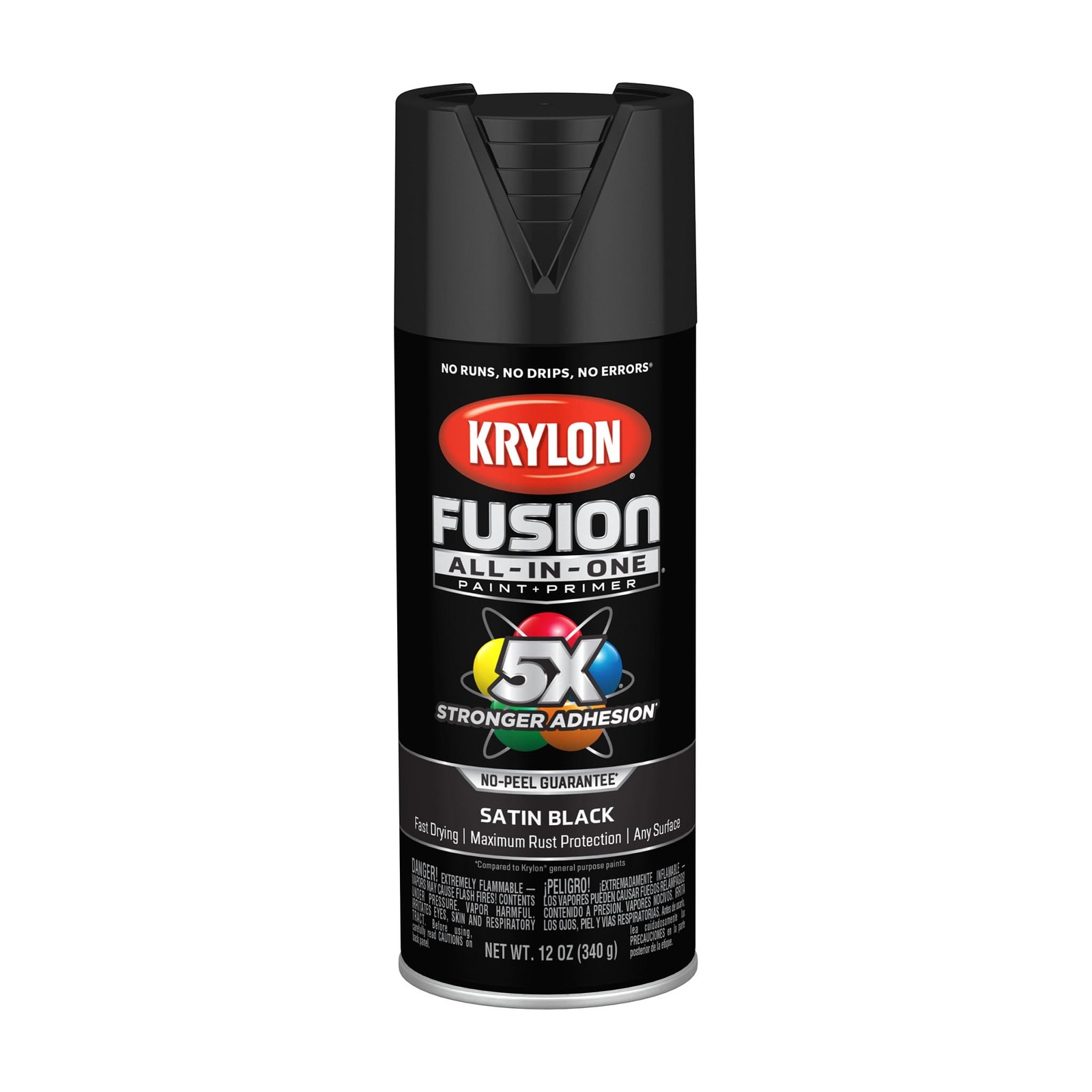 Krylon Fusion All-In-One Satin Spray Paint & Primer, Black – 1 Each