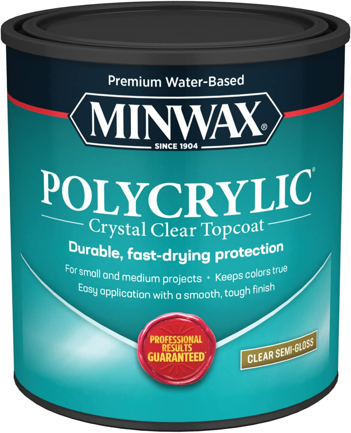 1 Qt 64444 Clear Polycrylic Water-Based Protective Finish Semi-Gloss