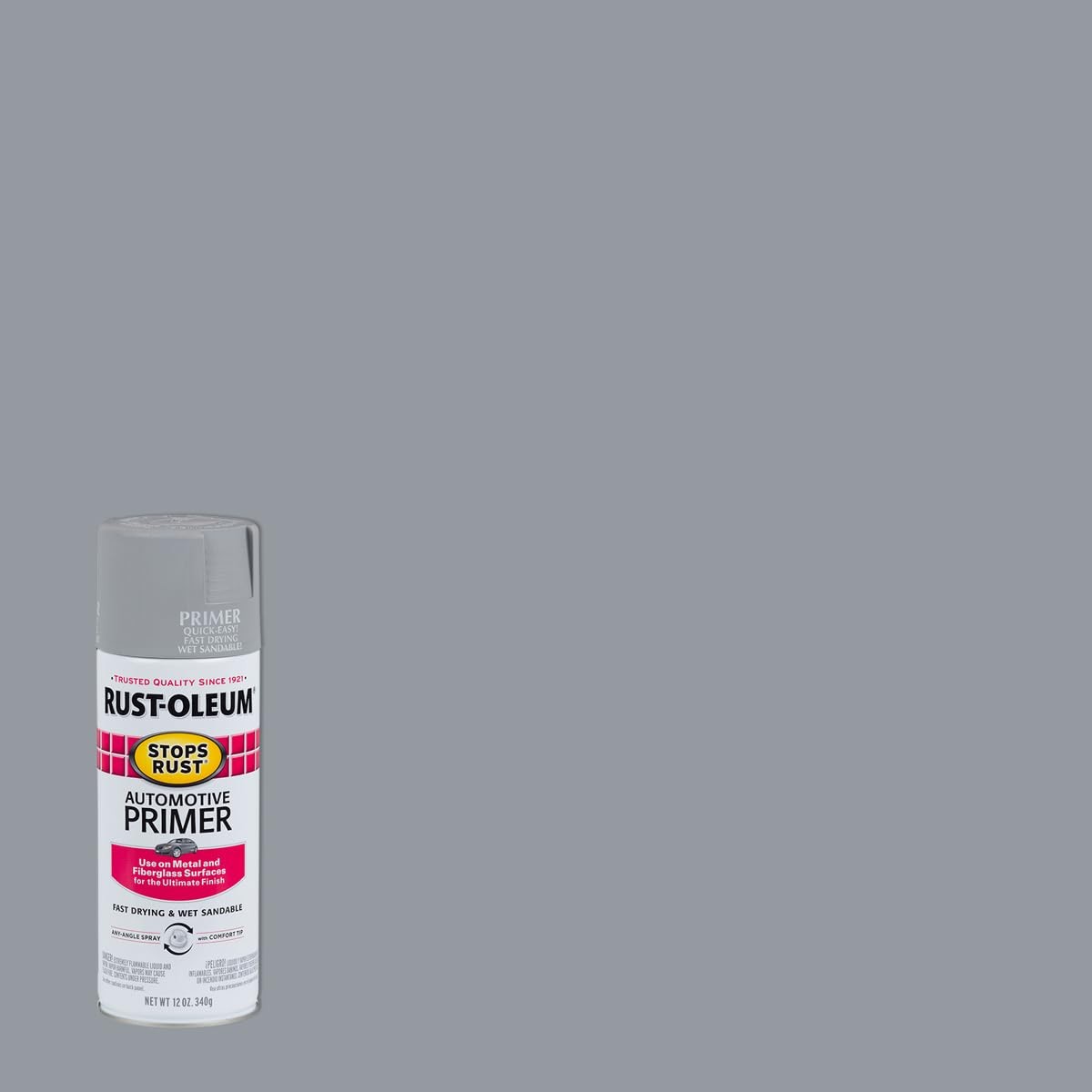 Rust Oleum Stops Rust Automotive Primer Spray Flat Light Gray 12 oz Primer for