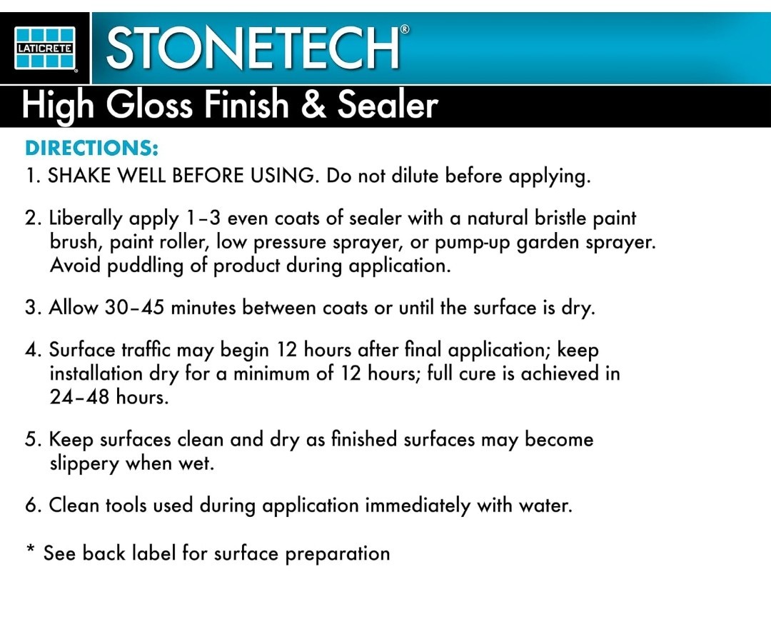 2-pack/2 Gal, STONETECH High Gloss Finish & Sealer, 2x 1 Gallon (3.8L) Bottles