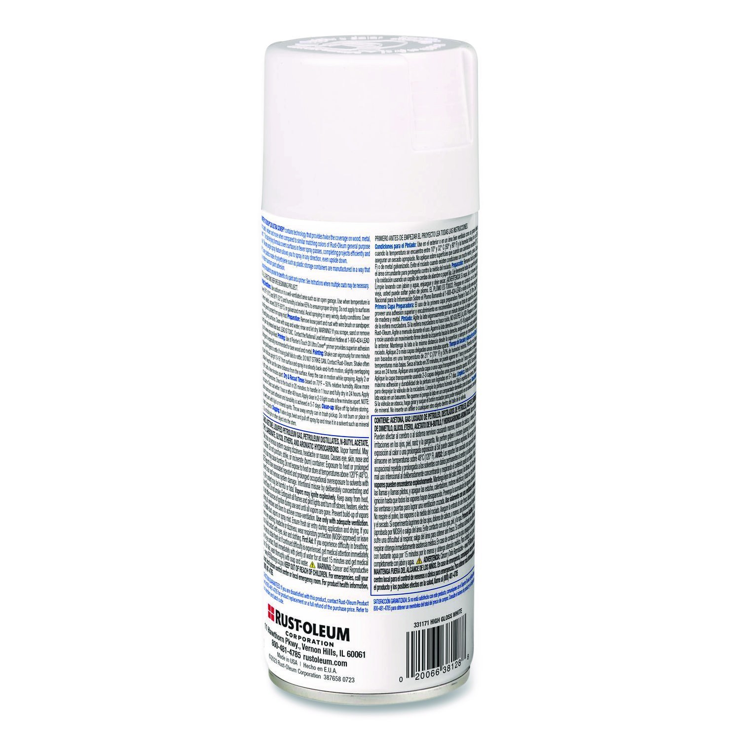 Rustoleum Painter’s Touch 2x Spray Paint+Primmer High Gloss White 12 Oz, 6 Cans