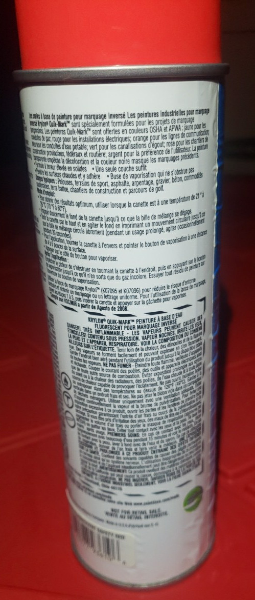 Krylon Industrial Quik-Mark Water-Based Inverted Marking Paint (RED)