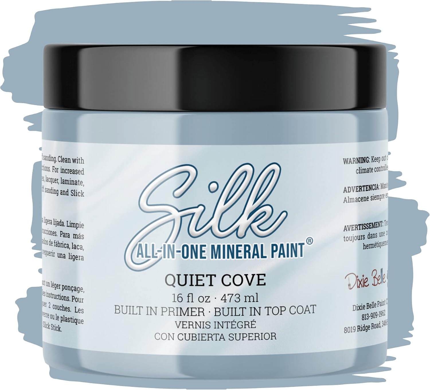 Dixie Belle Silk All-In-One Mineral Paint – Anchor (16 Fl Oz) – Black Water Base