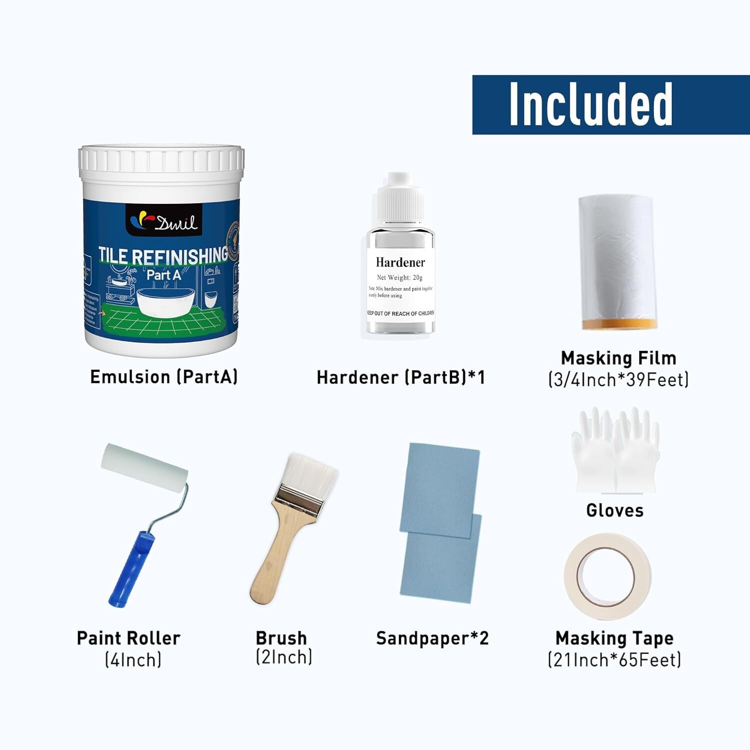 Fast-Drying Bathtub Paint Kit – Low Odor Semi-Gloss Finish – Easy Application