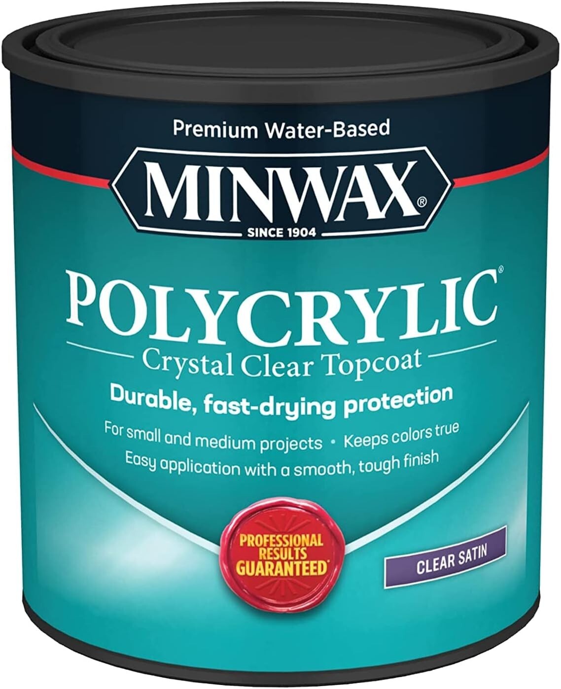Ultra-Fast Drying Clear Satin Polycrylic Finish for Interior Wood – 1 Qt
