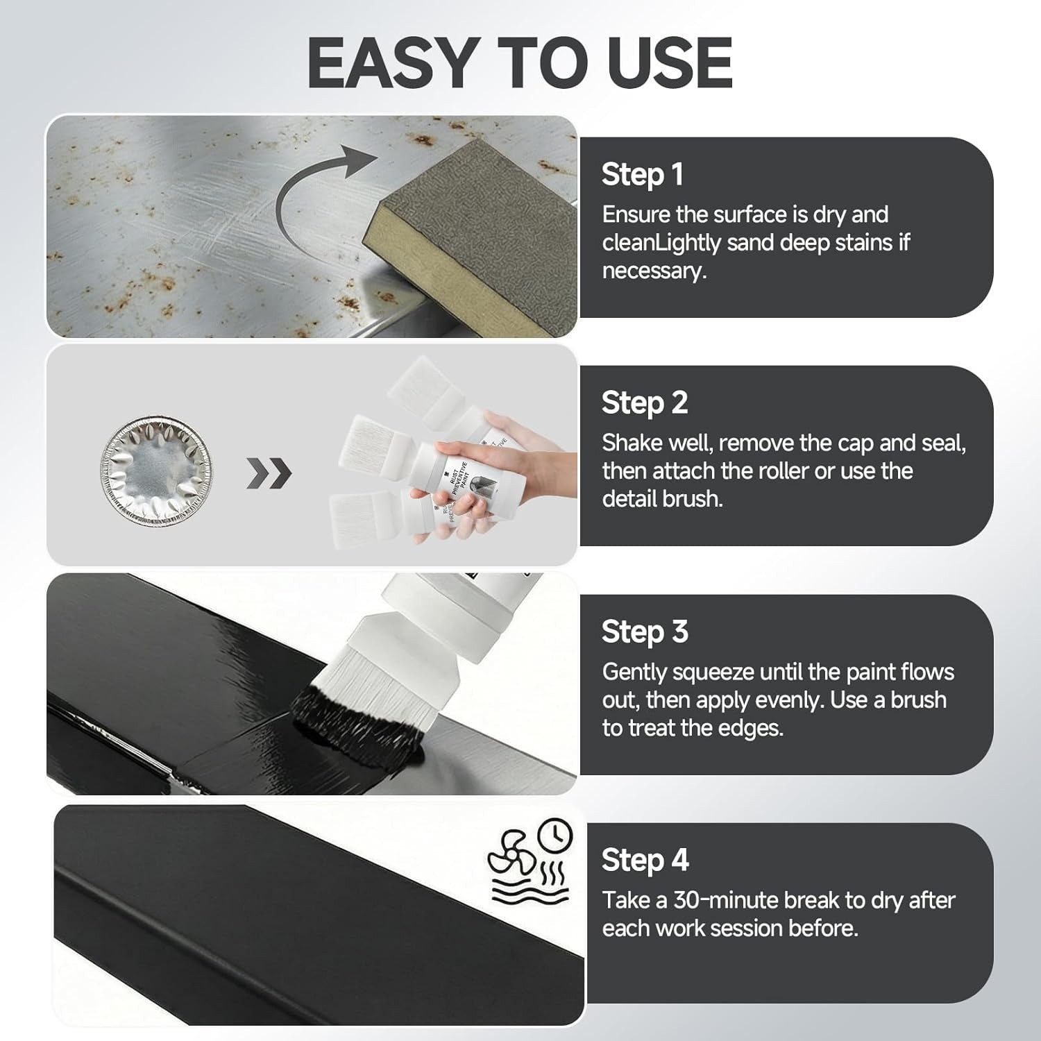 2-in-1 Rust Converter & Metal Primer with Brush5.29 Oz, Stops & Prevents Corr…