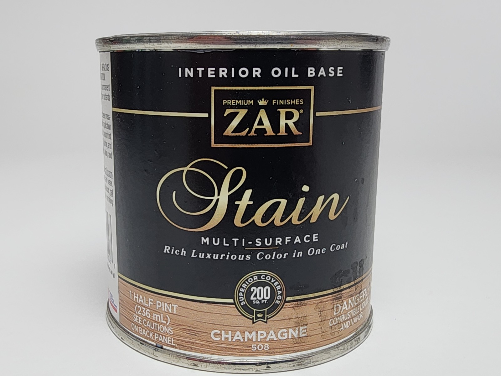 ZAR Interior Oil Base Multi-Surface Wood Stain, Champagne 508, 1/2 Pint (236 mL)