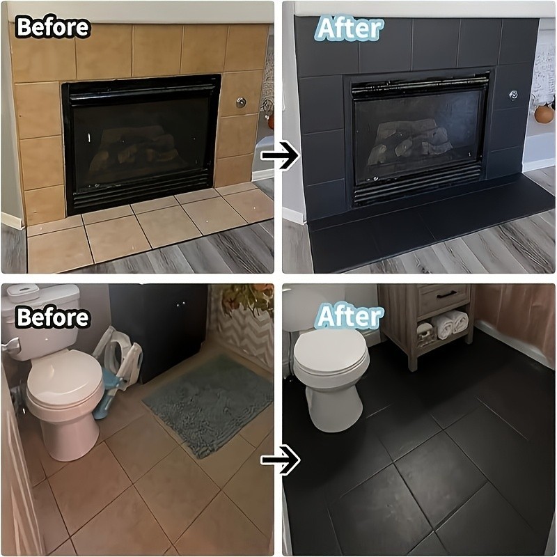Tile paint black 16oz with 7-piece tool set, bathtub countertop renovation