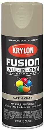 12 oz Krylon K02740007 Khaki Fusion All-In-One Paint & Primer Spray Paint,…