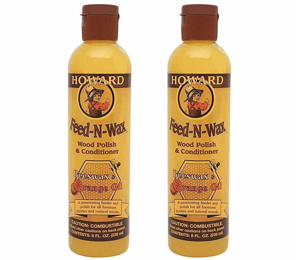 Howard FW0008 Feed-N-Wax Wood Polish and Conditioner, 8-Ounce (2-Pack)