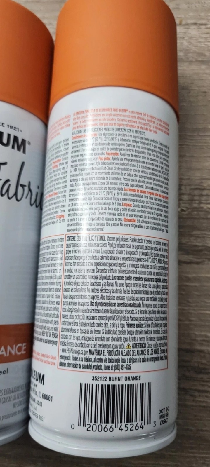 Rust-Oleum Outdoor Fabric Spray Paint Burnt Orange Ultimate UV Resistant
